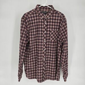 River Trail Plaid Flannel Regular Fit Button Shirt Fall Weather Mens Size XL